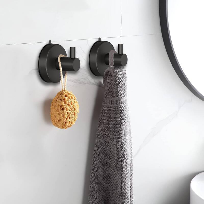 Bathroom Suction Cup Hooks 4 Piece Set 304 Stainless Steel 15lb Shower Hooks