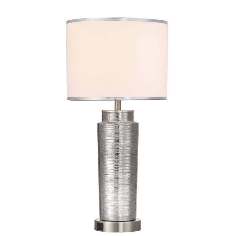 Acroma 25 '' Modern Ceramic Table Lamp with USB Ports - 1-light