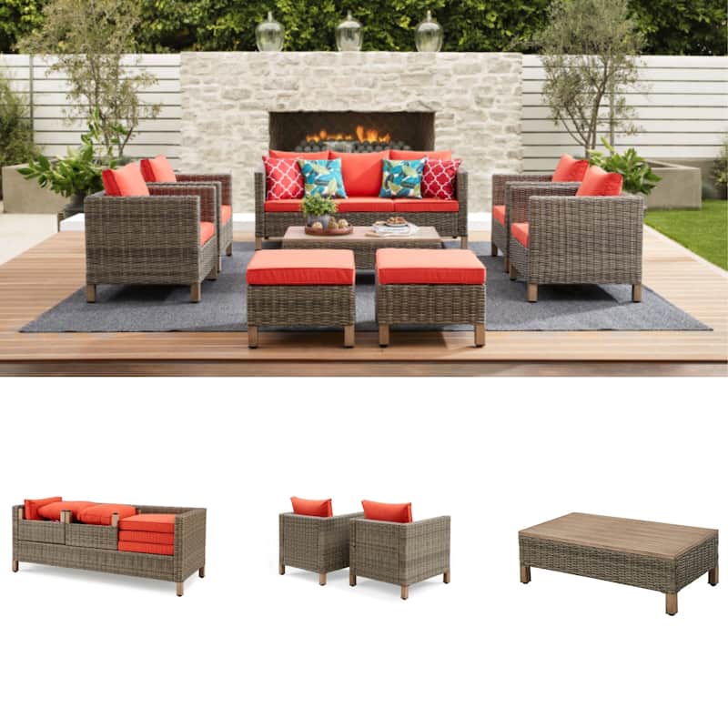 8 Piece Sectional Seating Group with Cushions