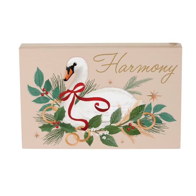 Goose Sign Wood Block - 12"L x 8"H - Multicolor