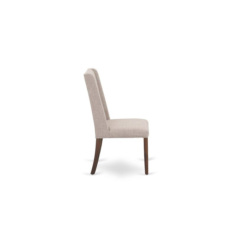 East West Furniture 11 Piece Dinette Set- a Dining Table with Removable Leaf and 10 Linen Fabric Dining Chairs(Finish Options)