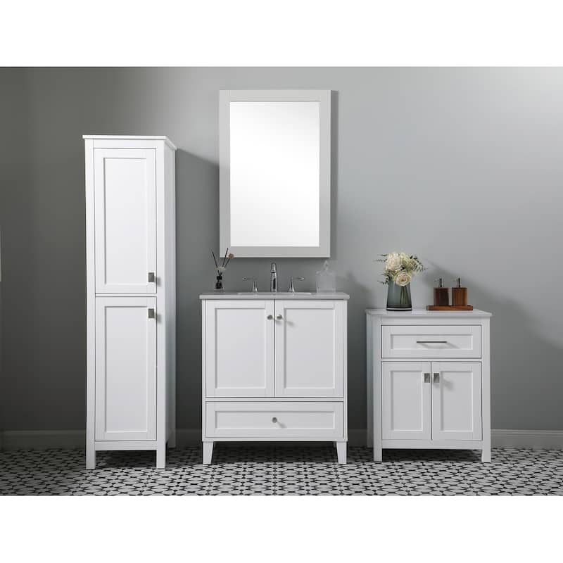 Indigo Home 16 Inch Bathroom Linen Storage Freestanding Cabinet