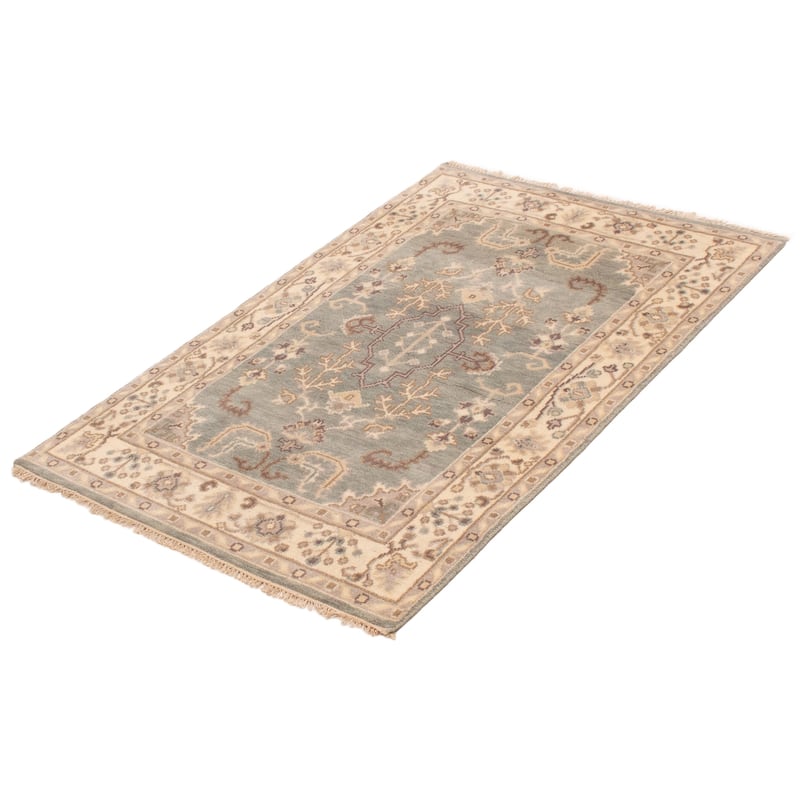 ECARPETGALLERY Hand-knotted Royal Oushak Grey Wool Rug - 4'0 x 6'1