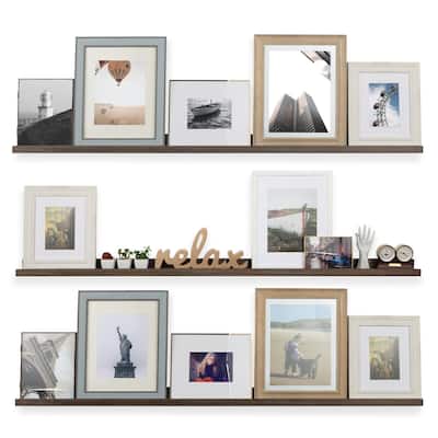 Rustic State Set of 3 Wall Mounted Shelves 60 Inch Photo Ledge