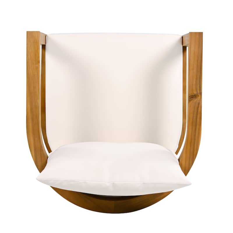 Christopher Knight Home - Willowcrest Outdoor Acacia Wood 5-Piece Dining Set with Cushioned Armchairs