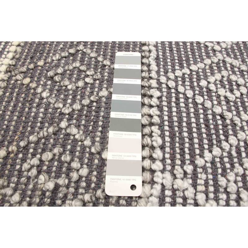 ECARPETGALLERY Braid weave Sienna Grey Wool Rug - 5'0 x 8'0