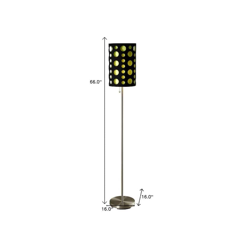 66" Steel Floor Lamp with Drum Shade and Adjustable Pull Chain