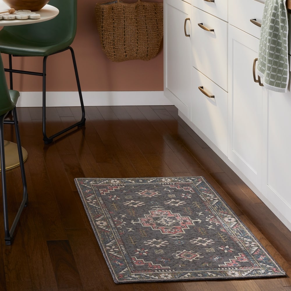 TOWN & COUNTRY LUXE Livie Forever Vintage Everwash Washable Non-Slip Backing Kitchen Mat