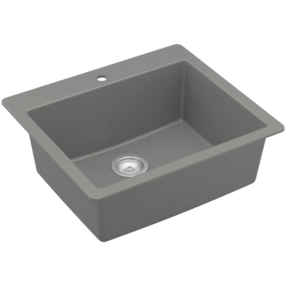 Karran USA QT-820 Top Mount 25" Single Bowl Quartz/Granite Kitchen