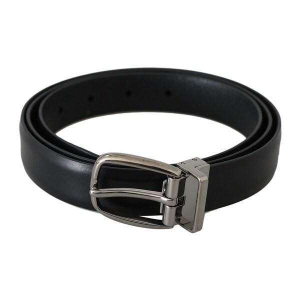 Shop Dolce & Gabbana Men's Black Leather Silver Buckle Waist Men's Belt ...