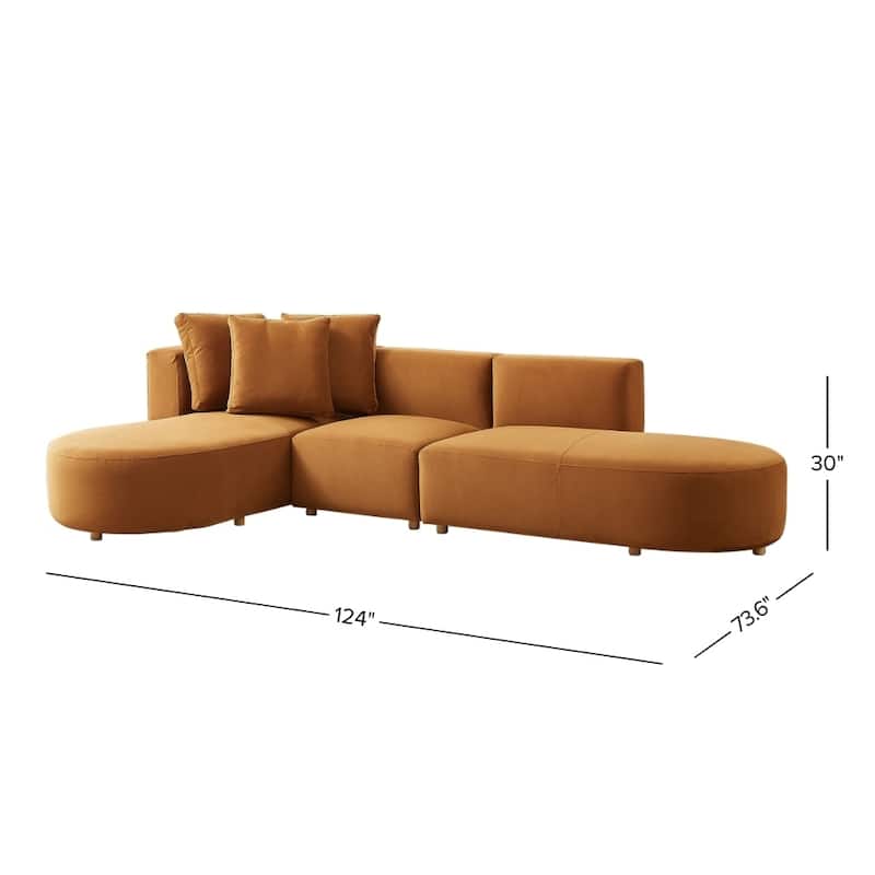 Oslo Mid-Century Modern Velvet Sectional Sofa