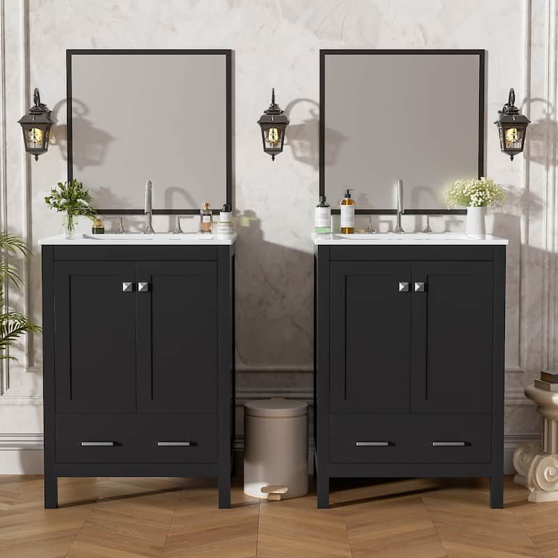 48-Inch Bathroom Vanity with Integrated Undermount Sink, Storage Cabinet, Soft-Close Doors