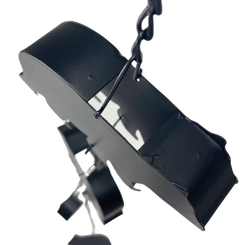 Black Bear Rain Chain - 75" Long With 8 3D Bear Designs, Weighted Bell - 6 X 75 X 1.25 inches
