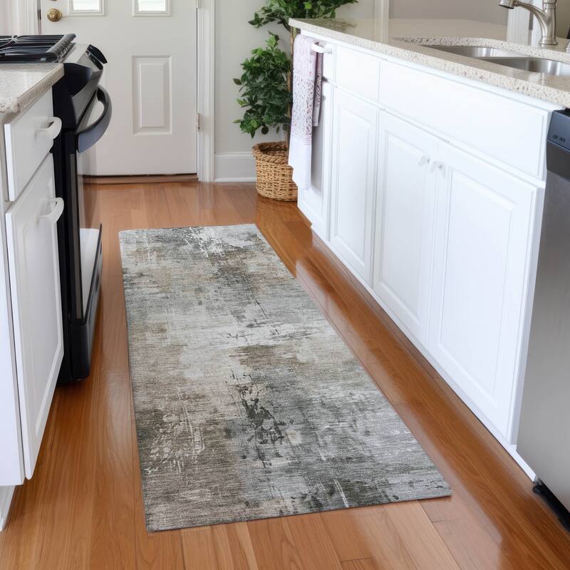 Premium Washable Super Soft Abstract Modern Mayfield Rug - Ivory - 2'3" x 7'6"