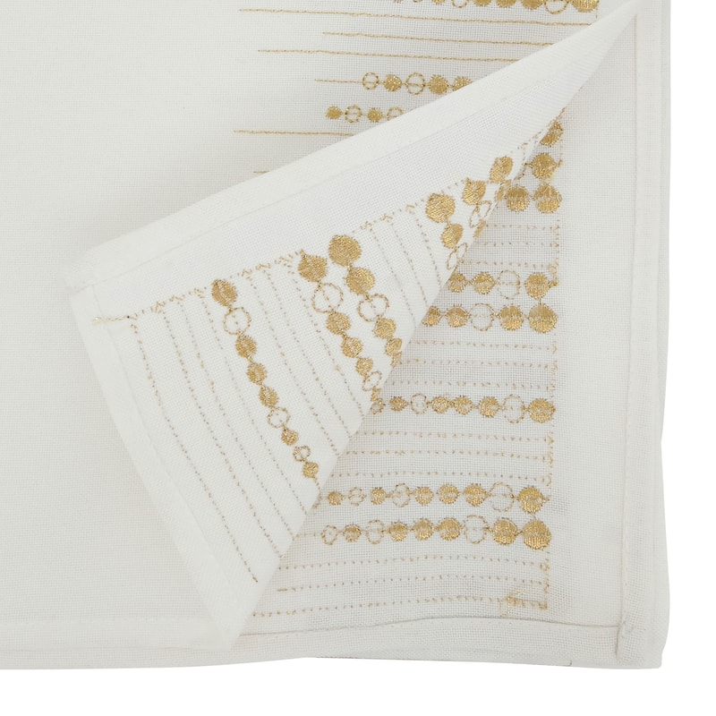 Elegant Embroidered Dots Table Runner