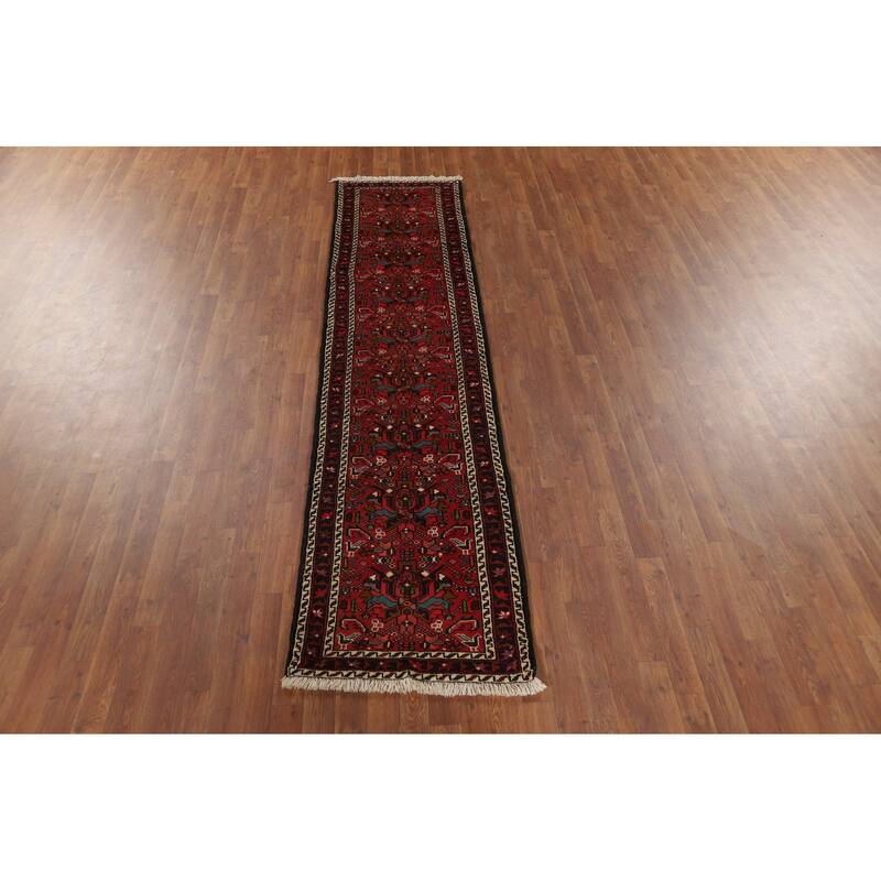 Tribal / Geometric Gharajeh Persian Runner Rug Handmade Wool Carpet - 2'3" x 9'5"