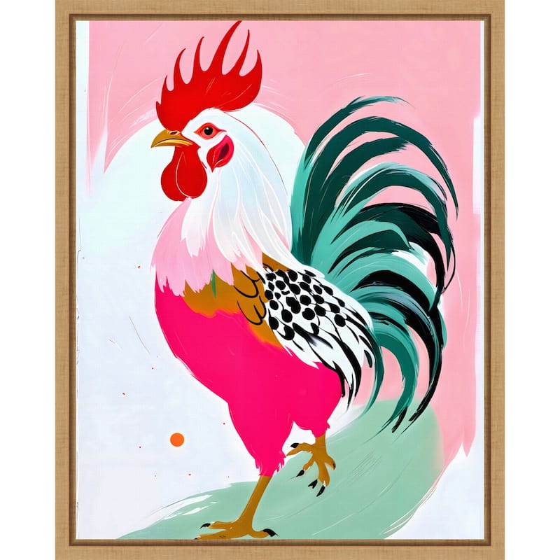 Rooster by Uma Gokhale Framed Canvas Wall Art