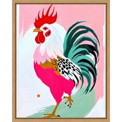 Rooster by Uma Gokhale Framed Canvas Wall Art