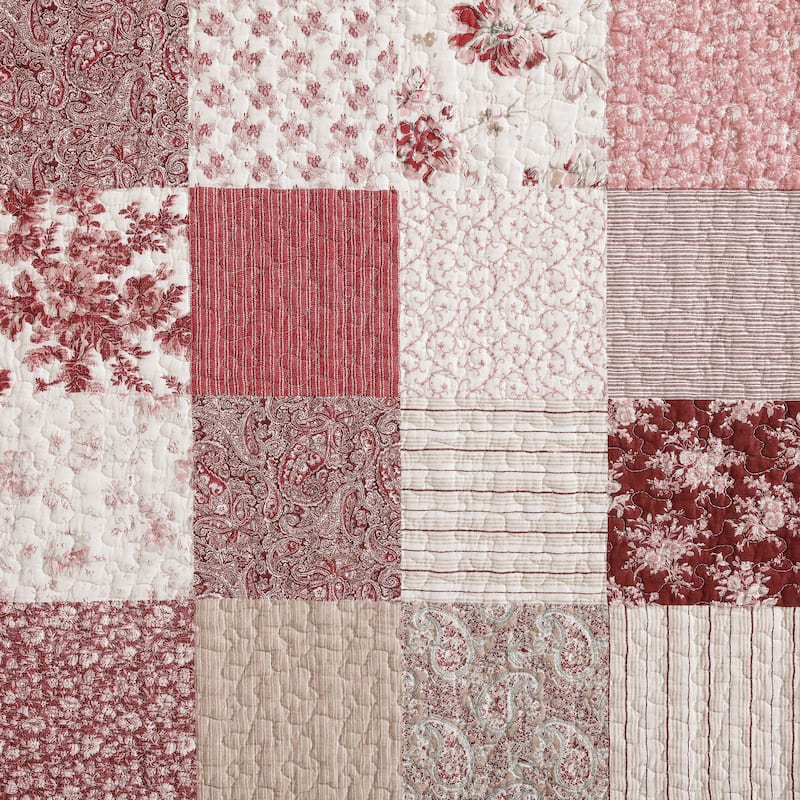 Laura Ashley Celina Patchwork Cotton Reversible Quilt Set