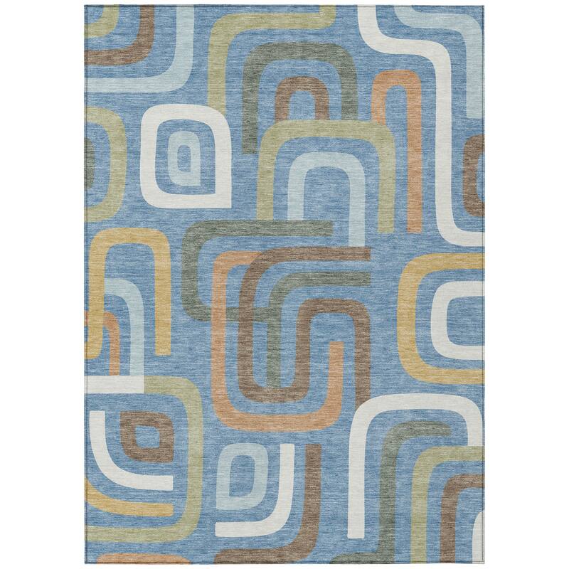 Machine Washable Indoor/ Outdoor Modern Penner Chantille Rug