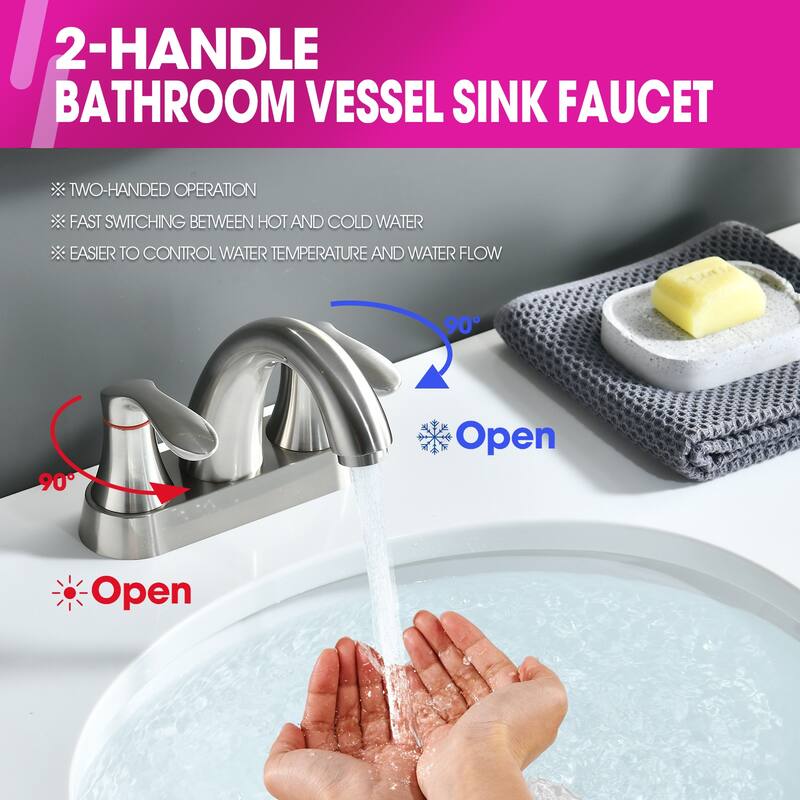 PROOX 2 Hole 4"centerest Bathroom Faucet with Pop up Dran assembly