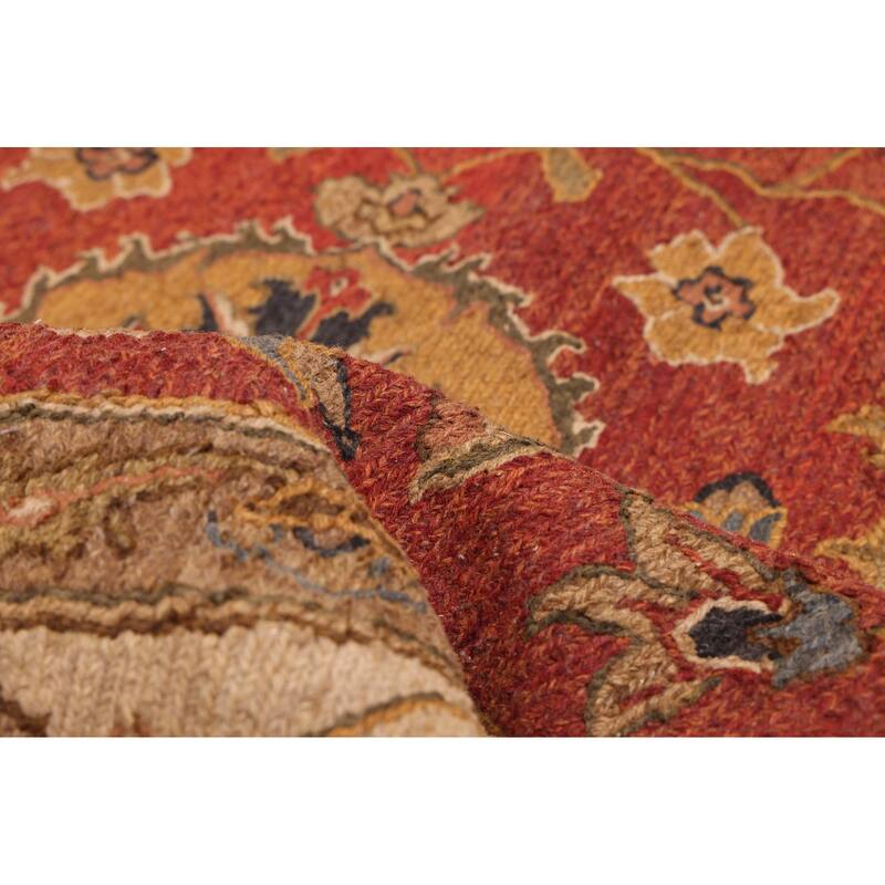 ECARPETGALLERY Flat-Weave Lahor Finest Red Wool Tapestry Kilim - 8'0 x 8'0