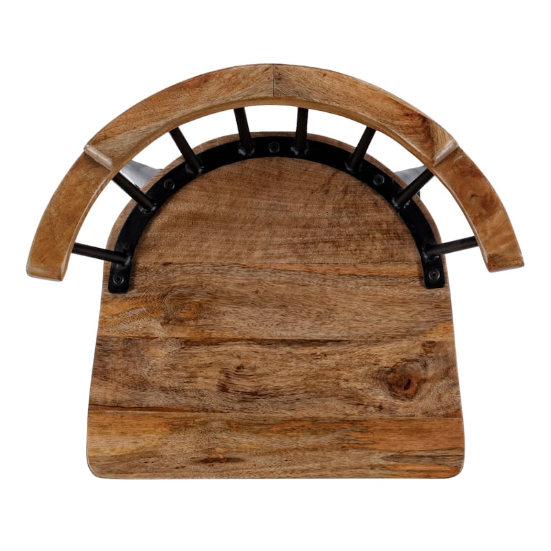 Merrick Wood and Iron Spindle Bar Stool