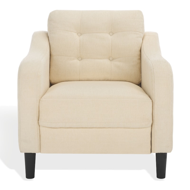 SAFAVIEH Couture Nathaniel Tufted Back Accent Chair - 32"W x 32"D x 34"H - Cream