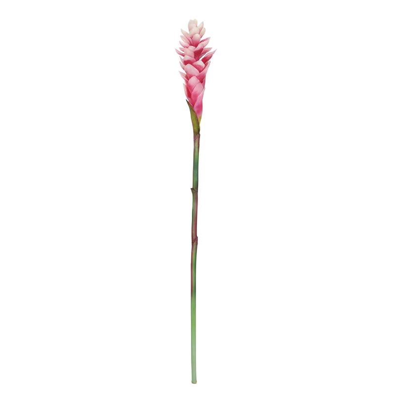 Set of 3 Real Touch Pink Artificial Ginger Flower Stem Tropical Spray 31in - 31" L x 3" W x 3" DP
