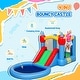 preview thumbnail 4 of 7, Qaba Inflatable Bounce House, 4 in 1 Bouncy Castle with Slide, Basketball Hoop, Ball Pit, 370W Blower, 163" x 81" x 75"