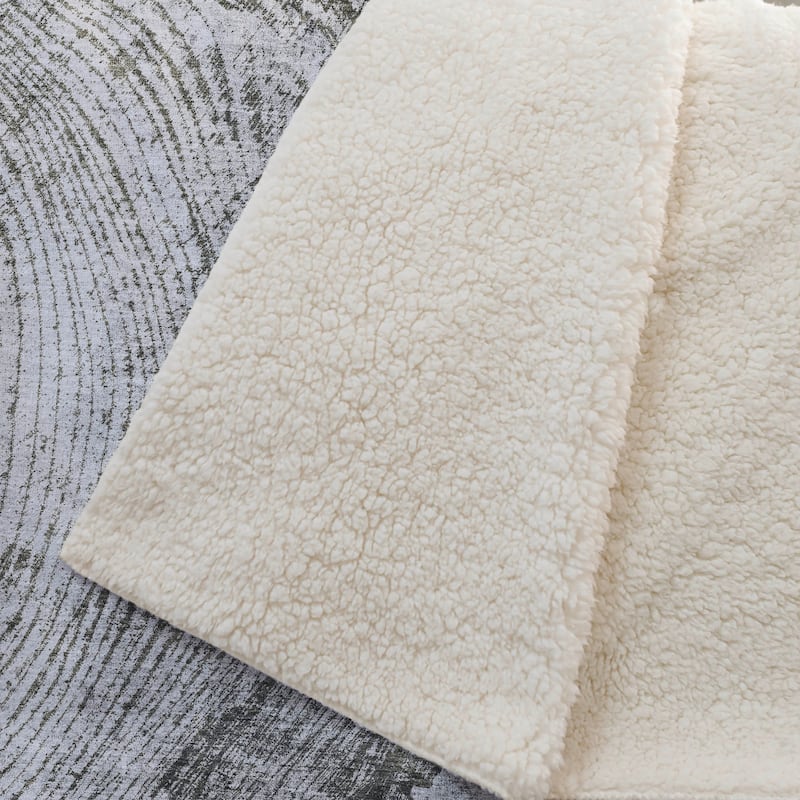 Premium Machine Washable Modern Wood Grain Sherpa Throw Blanket