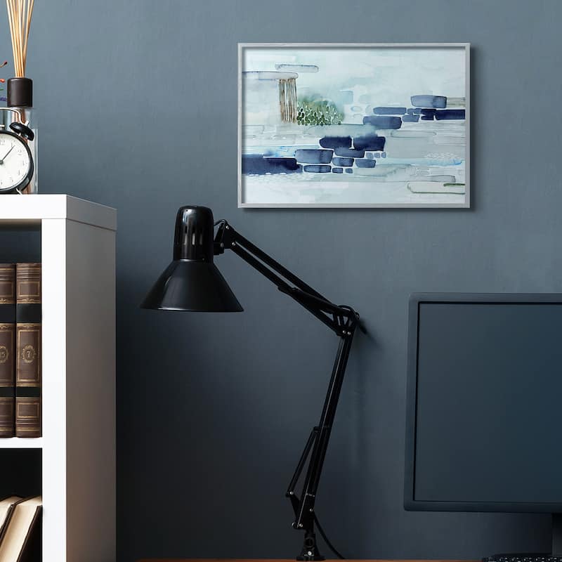 Stupell Modern Abstract Coastal Landscape Organic Blocks Framed Giclee Texturized Art by Grace Popp