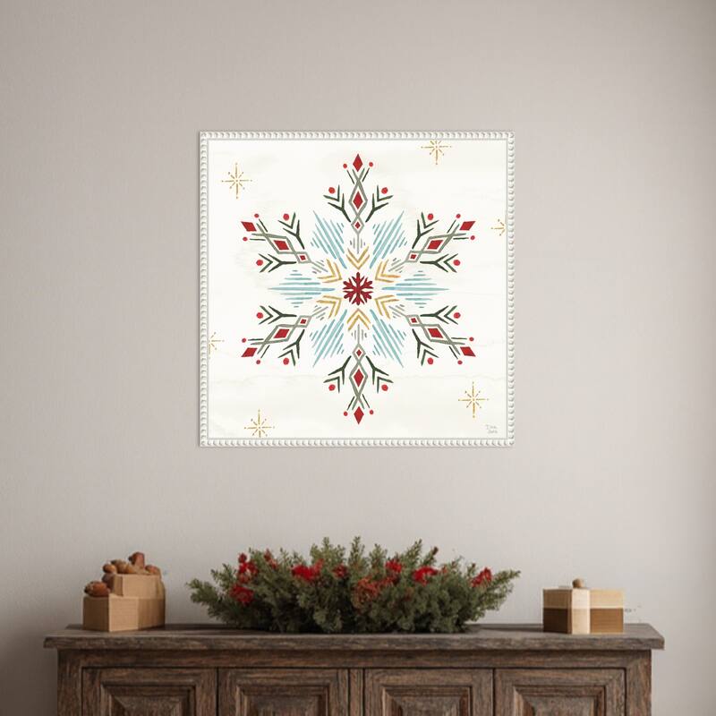 Winter Moment XII by Dina June (22 x 22 in.), Framed Canvas Wall Art Print - Sylvie Beaded White
