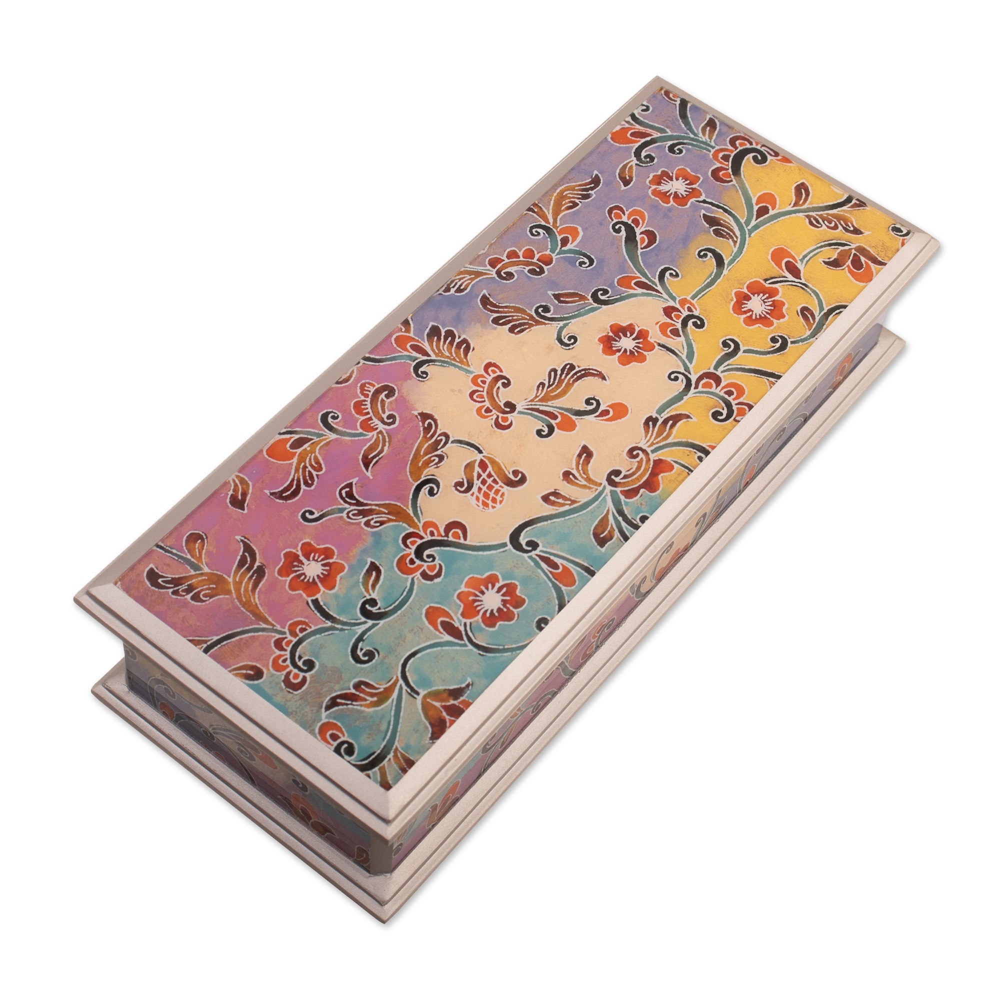 Novica Handmade Sweet Charm Reverse-Painted Glass Decorative Box