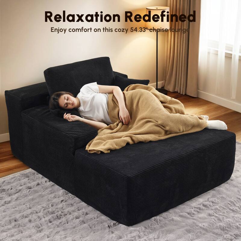 HOOOWOOO Modern Upgraded Fabric Sofa Chaise Lounge