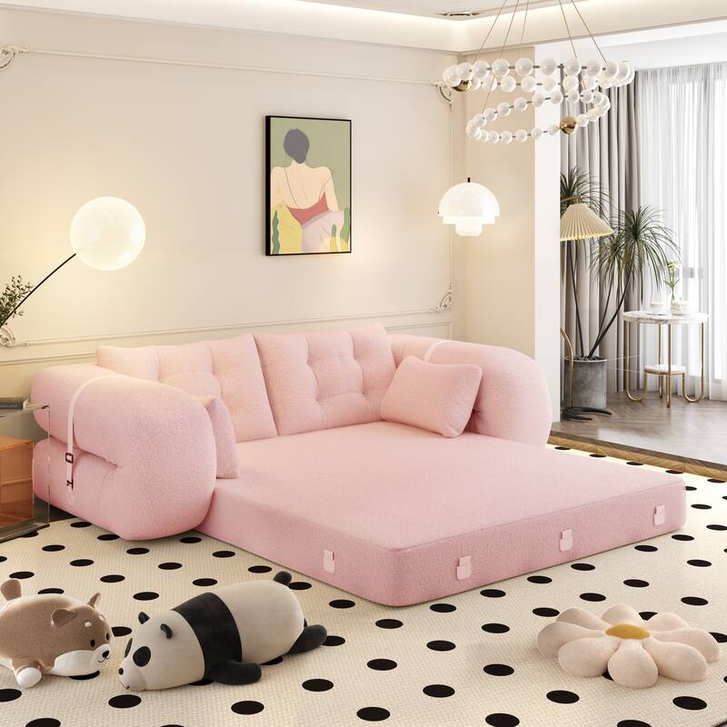 78.7″ Teddy 3-Seater Modular Sleeper Sofa with Convertible Lounge Design