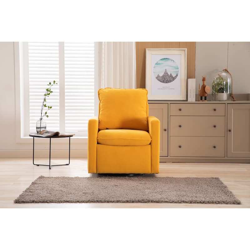 Velvet Upholstered 360 Degree Swivel Accent Sofa Chair with a pillow