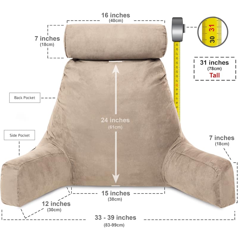 Husband Bedrest Micro-Suede Reading Pillow