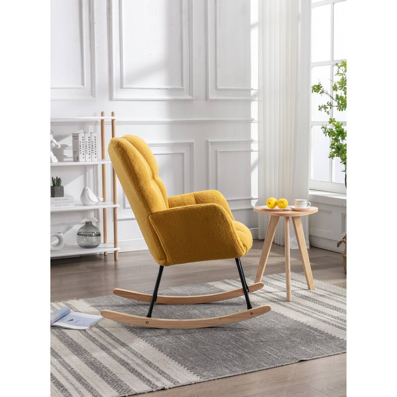 31.5" High Back Buttons Tufted Rocking Chair