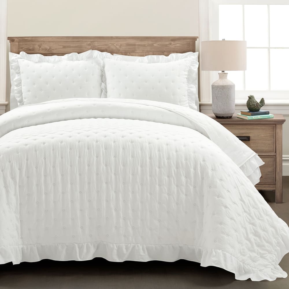 Lush Decor Reyna Ruffle Reversible Oversized Quilt Set