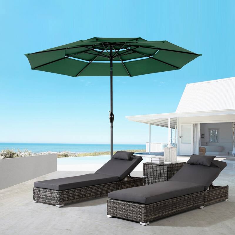 Topcraft 10ft Aluminum 3 Tier Tiltable Market Umbrella