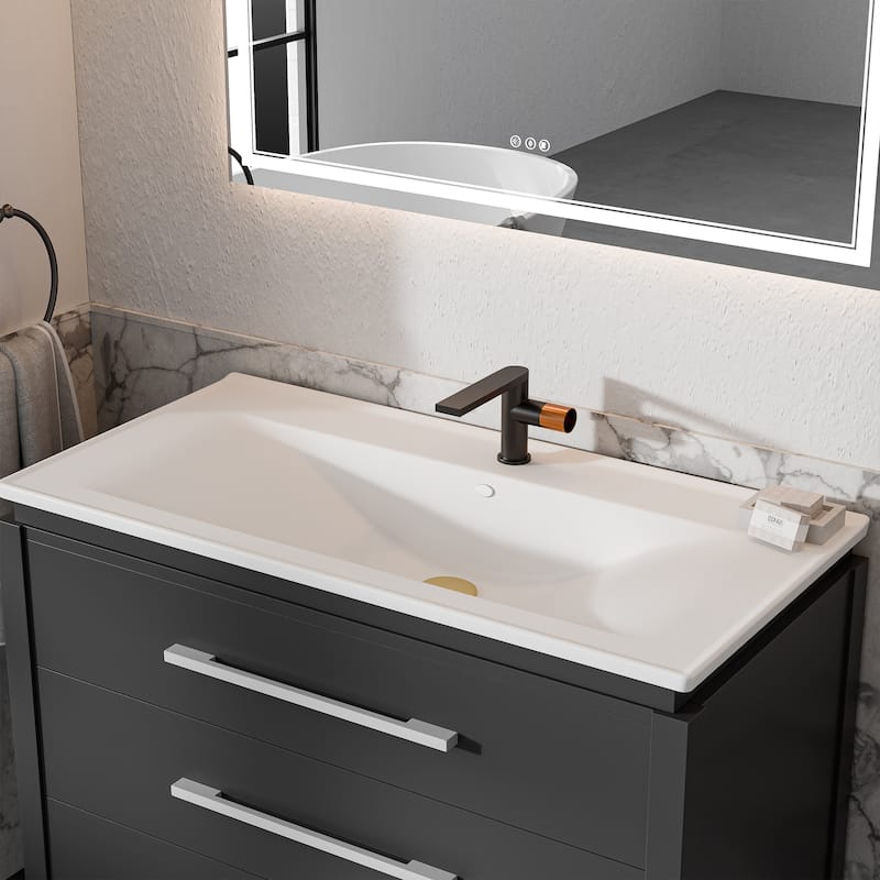 Matte Black Single Handle Single-Hole Bathroom Basin Faucet