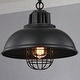 preview thumbnail 2 of 2, Almonte Matte Black Bowl Metal Shade 1-Light Pendant Light