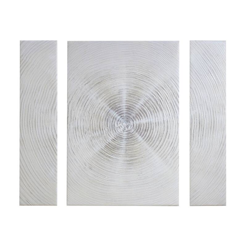 INK+IVY Silver Sand Hand Embellished Abstract 3-piece Canvas Wall Art Set - 23.5"W x 35.5"H
