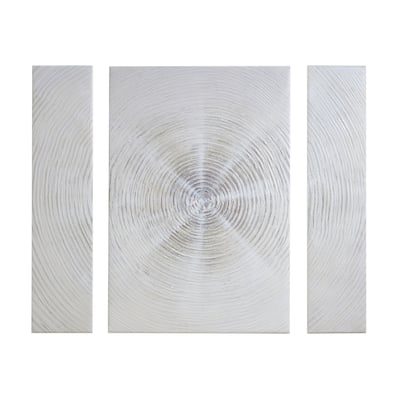 INK+IVY Silver Sand Hand Embellished Abstract 3-piece Canvas Wall Art Set