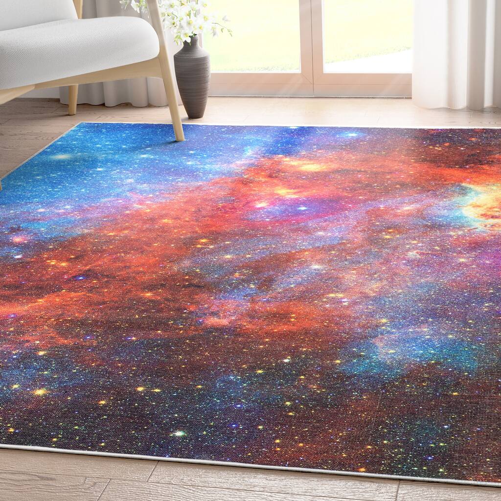 Well Woven Celestial Space Modern Abstract Kids Rug