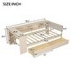 preview thumbnail 5 of 9, Cream Wood Twin Size Platform Bed with Storage Shelves and 2 Drawers