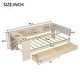 preview thumbnail 4 of 16, Twin Size Wood Platform Bed with Storage Shelves, Drawers, Charging Station and Upholstered Headboard, Cream