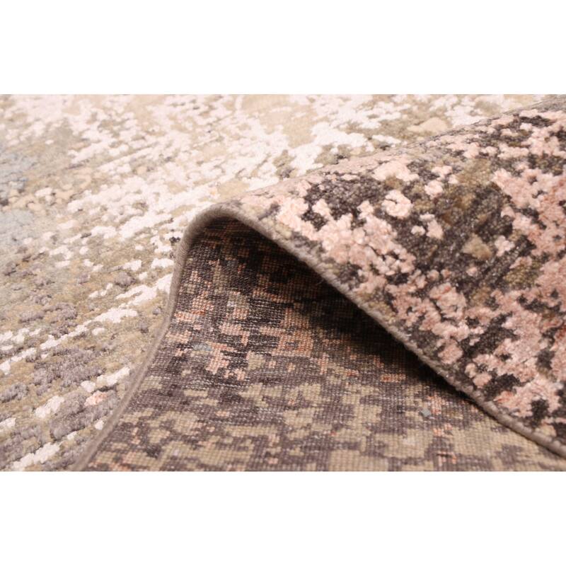 ECARPETGALLERY Hand-knotted Legacy Taupe Silk, Wool Rug - 2'5 x 10'2