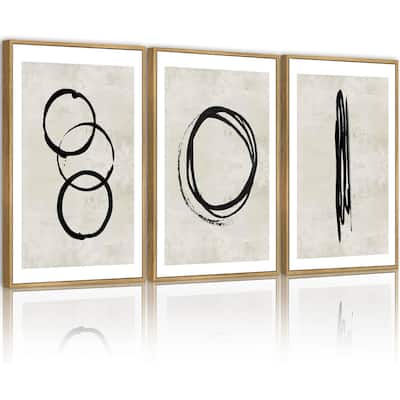 Minimalist Lines Framed Canvas Painting Artwork